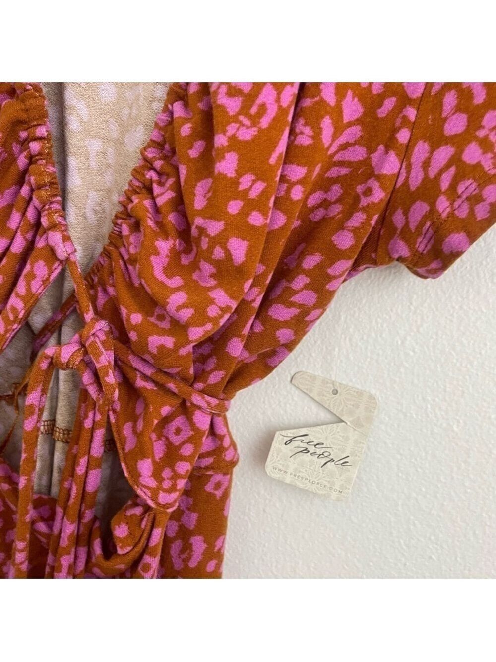 Free people rust animal print wrap dress - Picture 5 of 9